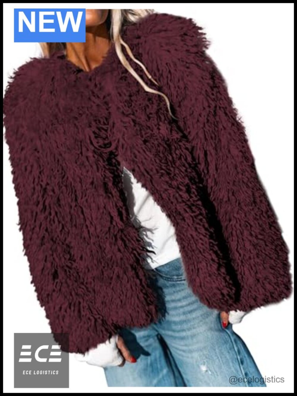 Cropped Faux Fur Jacket Fleece Warm Winter Coat